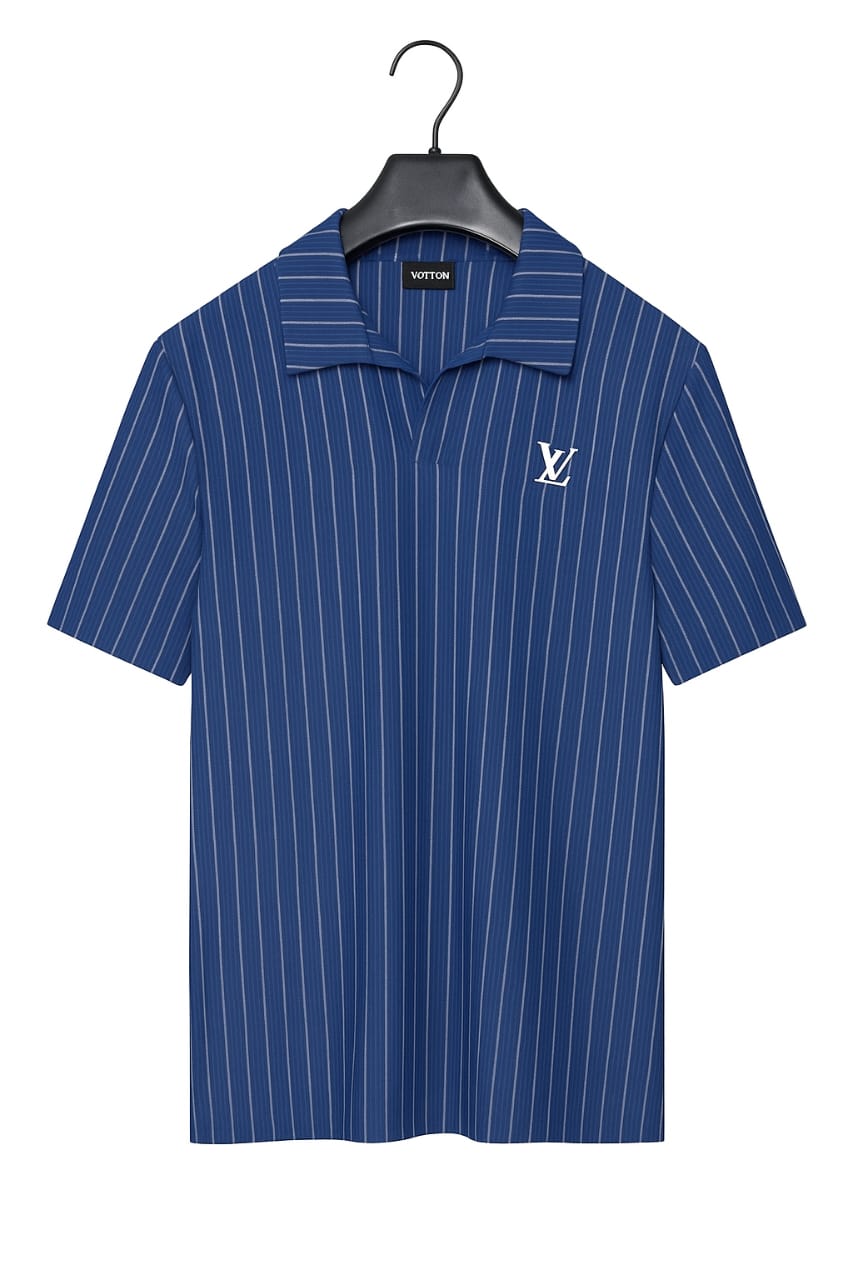 Louis Vuitton Men's Pinstriped Polo Shirt