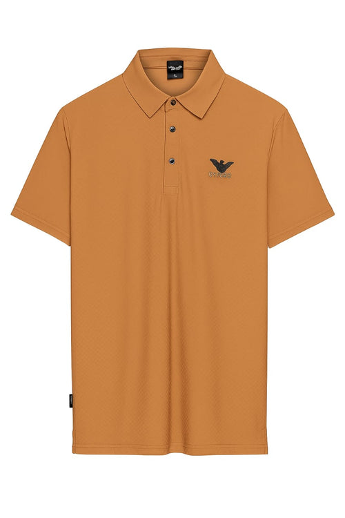 Armani Men's Textured Brown Polo Shirt